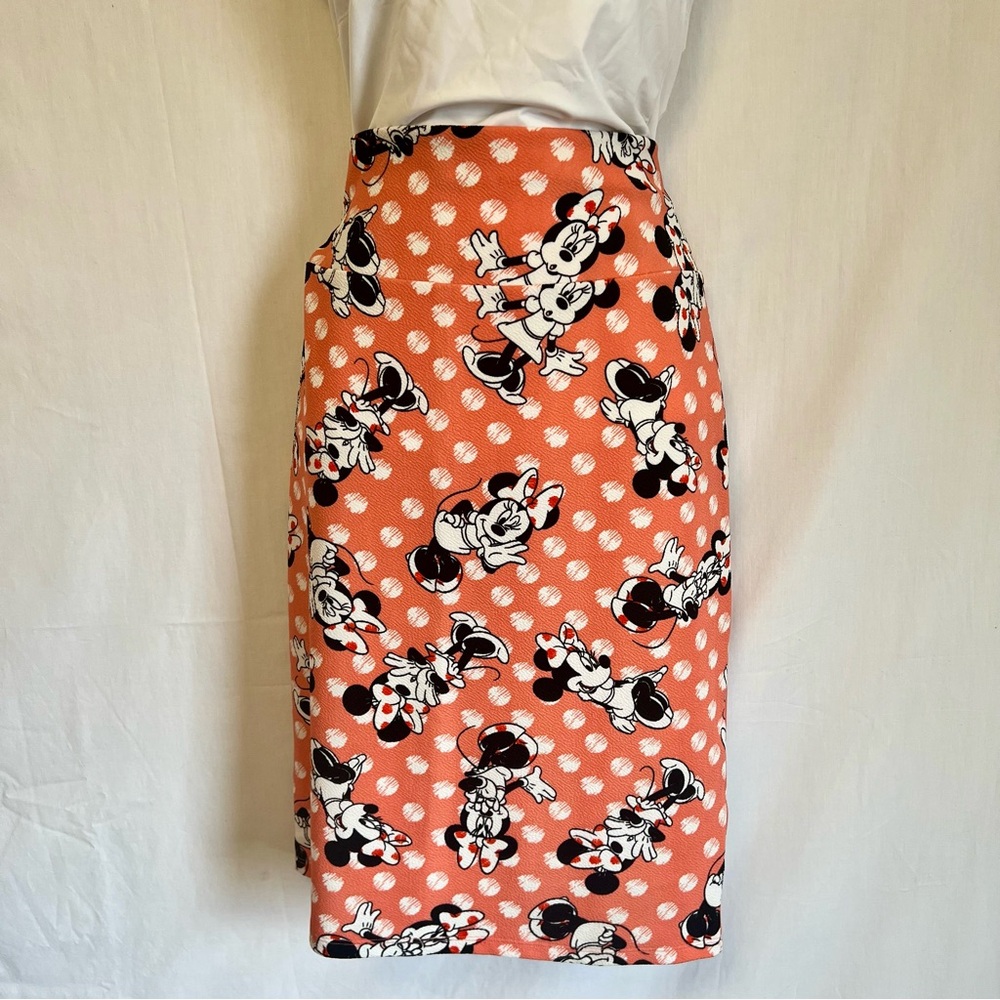 LuLaRoe Coral Minnie Mouse Pencil Skirt